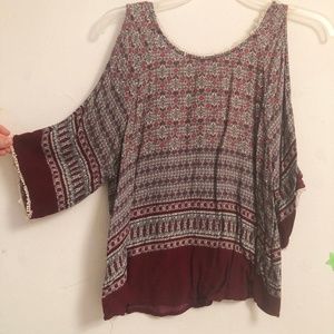maroon boho shirt